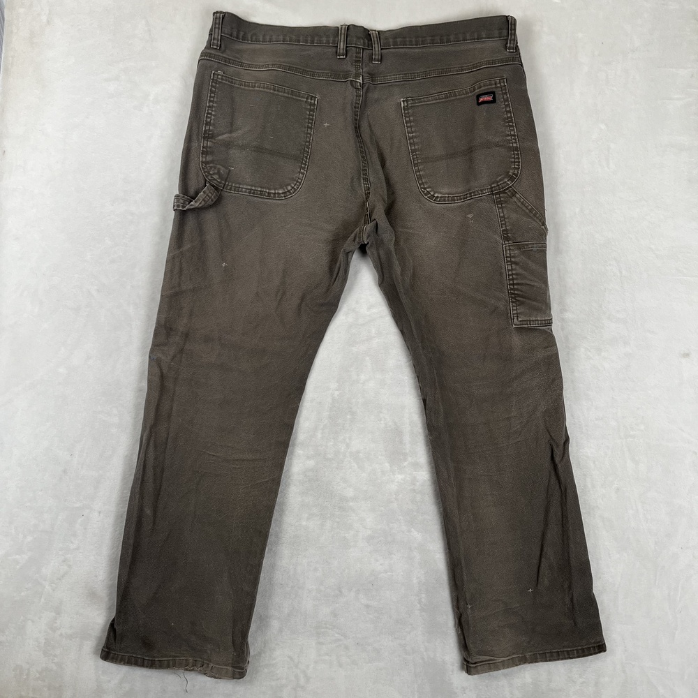 Dickies Carpenter Pants Mens 40x30 Brown Relaxed Fit Stretch Workwear Thrashed